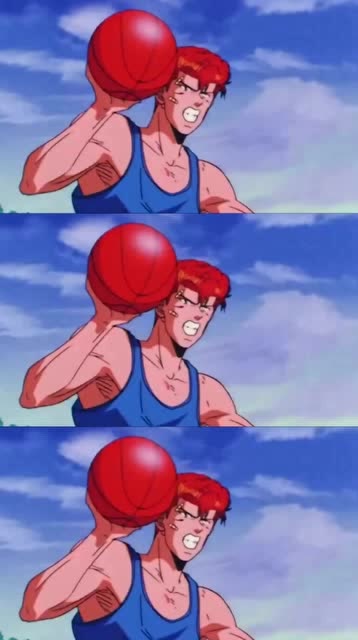 樱木花道练习投篮,看到晴子,瞬间变了样子