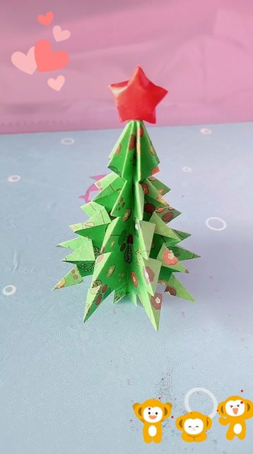 折纸圣诞树/松树折纸手工教程