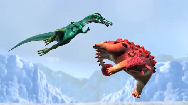 恐龙战争似鳄龙vs甲龙技巧大师甲龙获胜