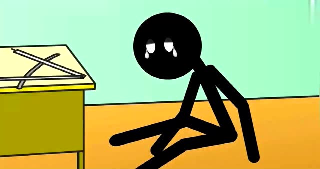 趣味火柴人游戏动画:上台做题摔倒,被老师骂哭了