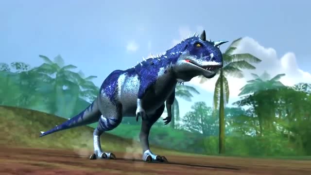 优头甲龙在森林遇见食肉牛龙了,究竟谁才能获胜呢!