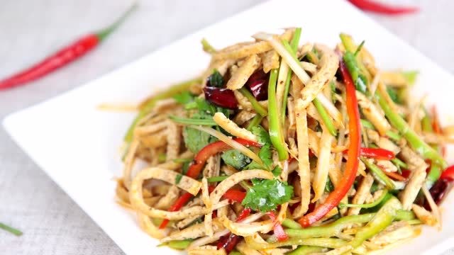 凉菜藤椒豆腐丝