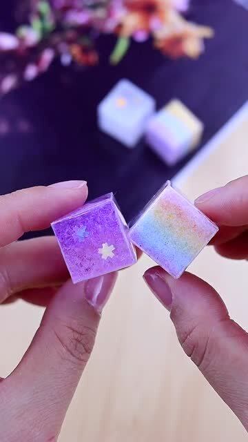 网红手工:透明胶加上盐,美美的小方块出来了
