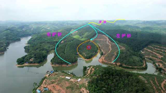 赵一铭寻得,狮像锁水口的宝地,格局蛮不错