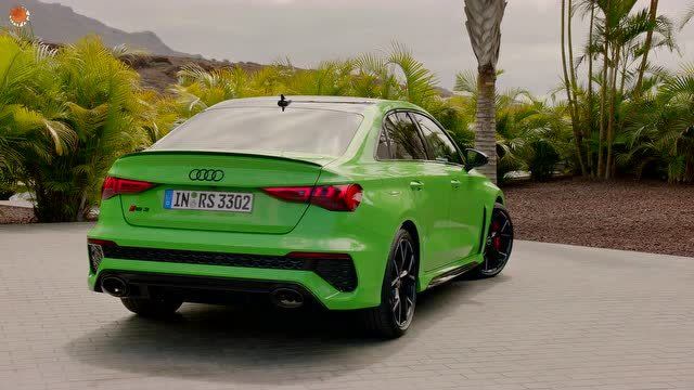 全新 奥迪 rs3 sedan版,全绿色车身很霸气