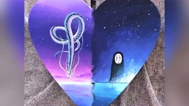 千与千寻你最喜欢谁?白龙pk无脸男,画出来你最喜欢左边还是右边