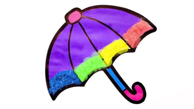 一起来画彩色的雨伞吧
