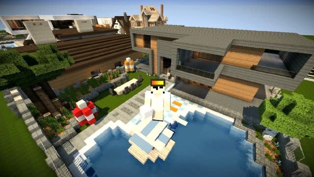 maxkim我的世界建筑教程40x50简约别墅ep3