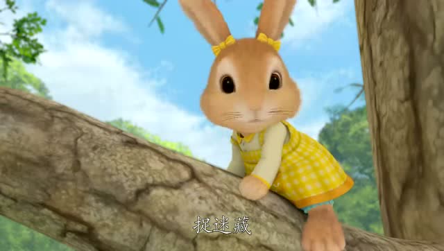 比得兔:托德先生发现棉球尾在树上 想办法要够得着 想吃大餐?