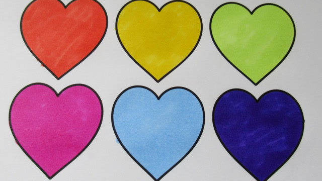 五彩缤纷的爱心简笔画儿歌视频