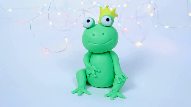 早教益智手工,亲子橡皮泥黏土手工diy制作可爱青蛙王子