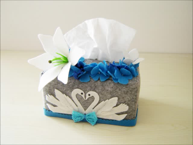 原创diy手工不织布纸巾盒--至爱