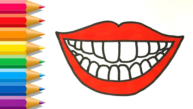 儿童简笔画:涂涂牙齿颜色,涂颜色右脑开发