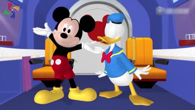 米奇妙妙屋:唐老鸭感谢米奇把他从飞船里救了出来.