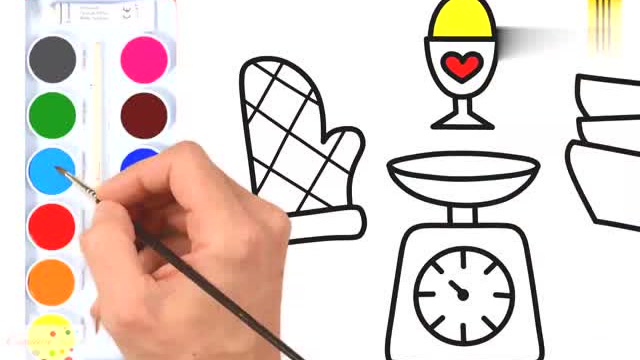 早教育儿简笔画,手把手教宝宝画电子秤!