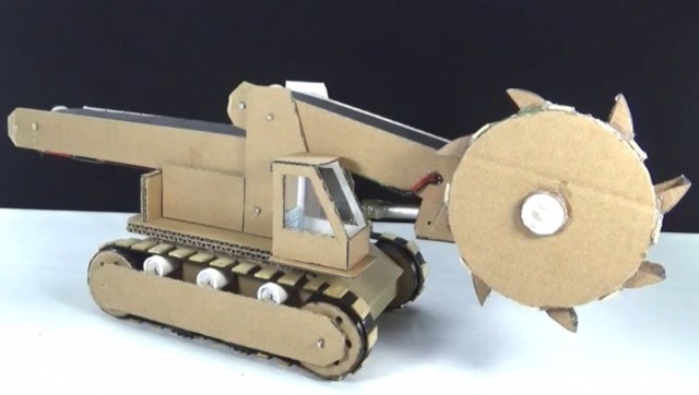 手工达人系列:用纸板做斗轮挖掘机,你可以试一试