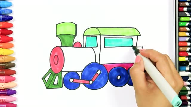 趣味简笔画:画小火车头