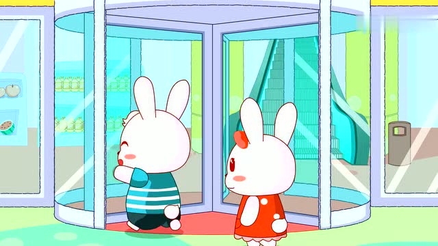 早教动画:安全进出旋转门