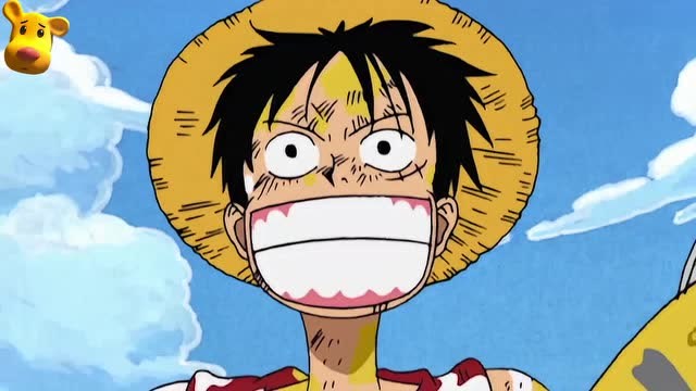 海贼王:路飞在拉布头上画了自己海贼团的标志.