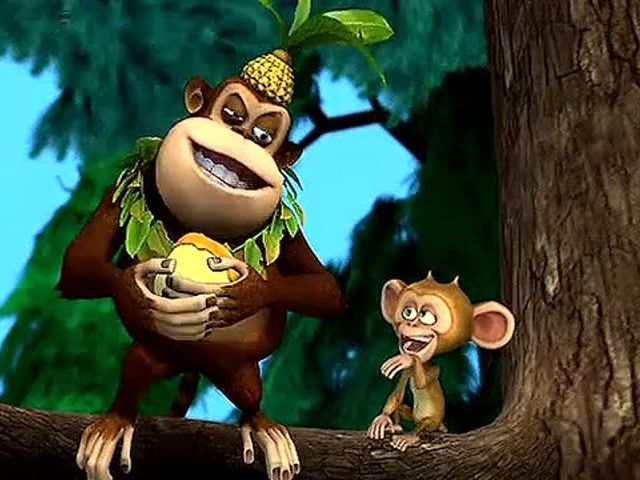 熊出没:吉吉国王跟毛毛在树上,熊大熊二也没有办法.