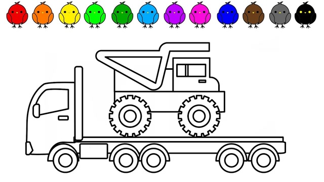 货车涂色画图片
