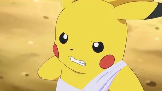 皮卡丘穿上新衣服后,咬牙切齿!这是放大招的准备动作啊!