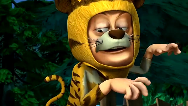 熊出没:光头强穿上虎皮衣自己扮老虎,给游客唱歌跳舞 太搞笑了