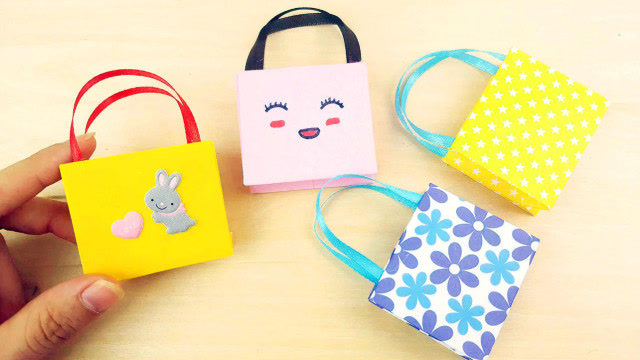 创意手工制作diy,教你制作一个漂亮的迷你购物袋手提包