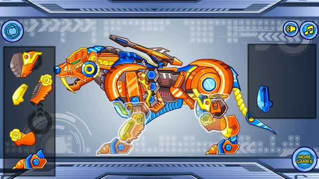 恐龙变形金刚组装剑齿虎机器人