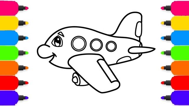 儿童涂色画:漂亮的彩虹汽车