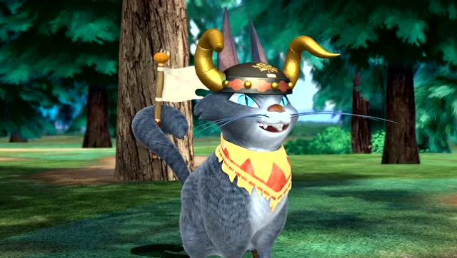 跳跳猫告诉熊熊卫士自己来不是打仗的