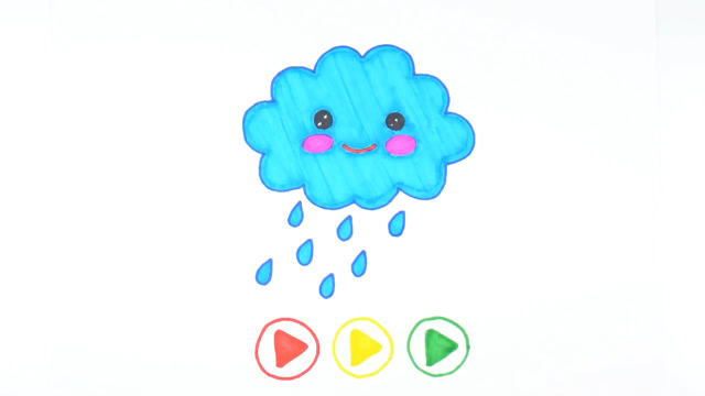 亲子早教儿童简笔画 学习颜色 diy创作云朵画像