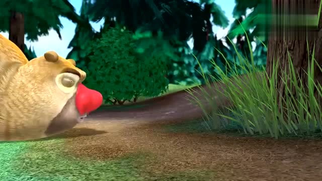 熊二及时发现,光头强的真正意图,不然香獐子就被抓住了