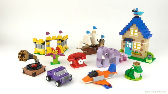 乐高积木经典创意系列10717拼搭大象留声机小汽车电话