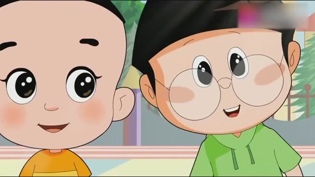 大头儿子和小明玩双人跳绳,精彩极了