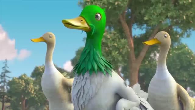 熊出没之探险日记:稻田鸭做的饭团,熊二连塞几个到嘴里,太美味了!