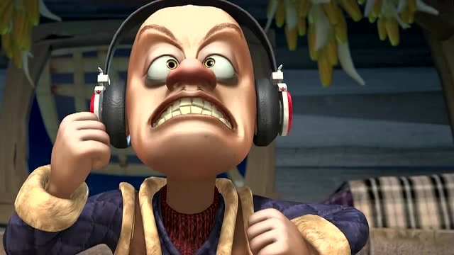 熊出没:光头强带着耳机依然能听见音乐声