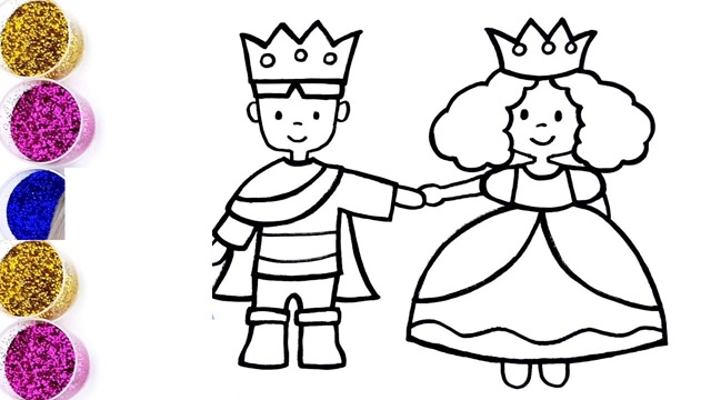 儿童公主王子简笔画图片