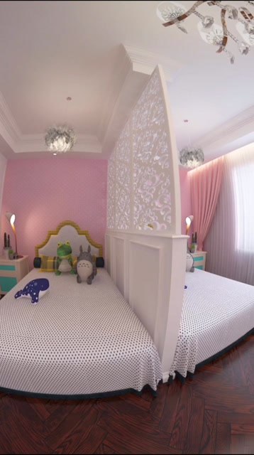 双胞胎隔断式女孩房间 闺蜜房间