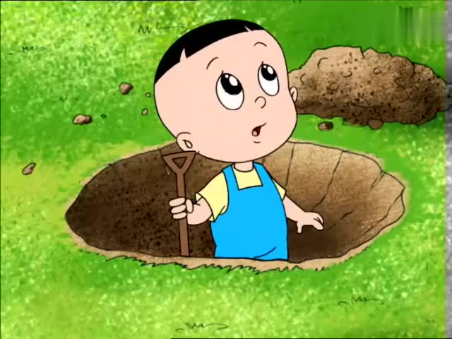 你的地理是体育老师教的吧!大头儿子挖洞,以为美国就在地底下?