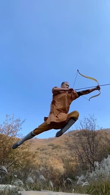 少林功夫之弯弓射箭,姿势太帅了!