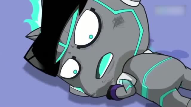 开心宝贝伽罗看着小心超人的机械石把开心超人当成了小心超人