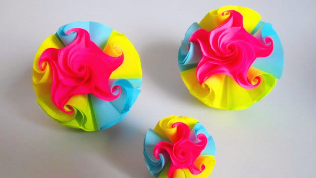 教你折纸圆滚滚的纸球,折好后肯定让你爱不释手!