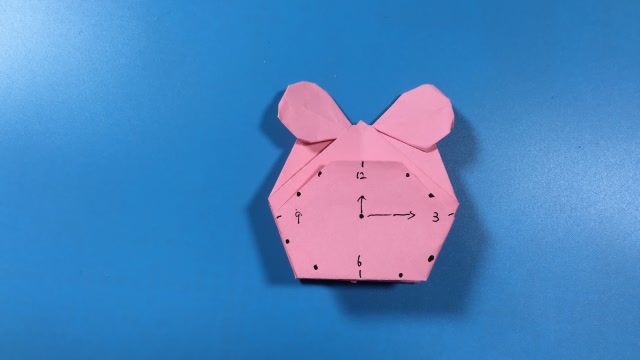 折纸课堂:萌物折一个米老鼠闹钟
