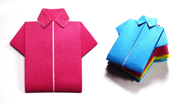 用纸如何折叠一件衬衫,衣服的折纸方法,折纸大全