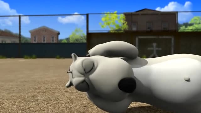倒霉熊:一个人踢足球的好处就是没有守门员,可是这样也进不去啊