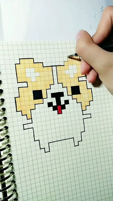 腿长八厘米的柯基像素画拼豆素材