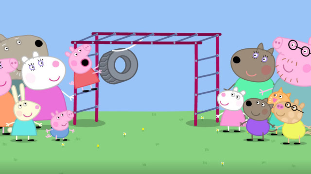 小猪佩奇对同学们说,今天开始我要开始跑步了! 玩具故事
