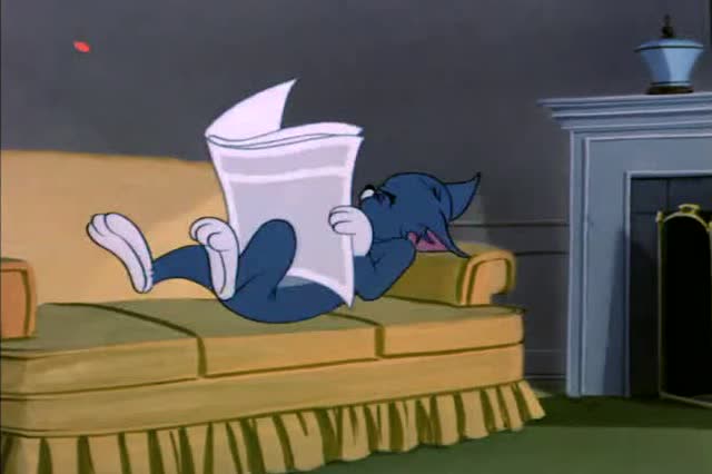 猫和老鼠:汤姆从报纸上看到了买老鼠的新闻