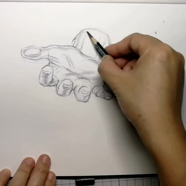 [唐雅玲美术工作室] 速写示范:《钉痕手》